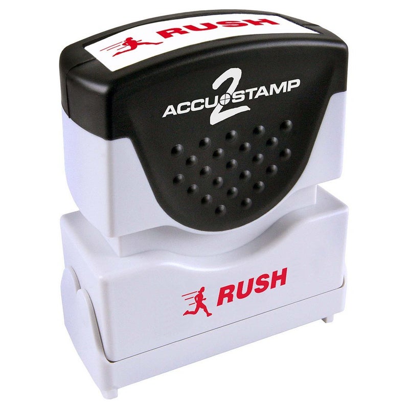 AccuStamp ACCU-STAMP2 Message Stamp with Shutter, 1-Color, RUSH, 1-5/8" x 1/2" Impression, Pre-Ink, Red Ink (035590) - Image 3
